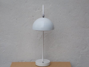 I Like Mike's Mid-Century Modern lighting Rare White Flowerpot Desk Lamp, Mid-Century Panton Inspired