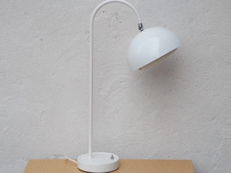 I Like Mike's Mid-Century Modern lighting Rare White Flowerpot Desk Lamp, Mid-Century Panton Inspired