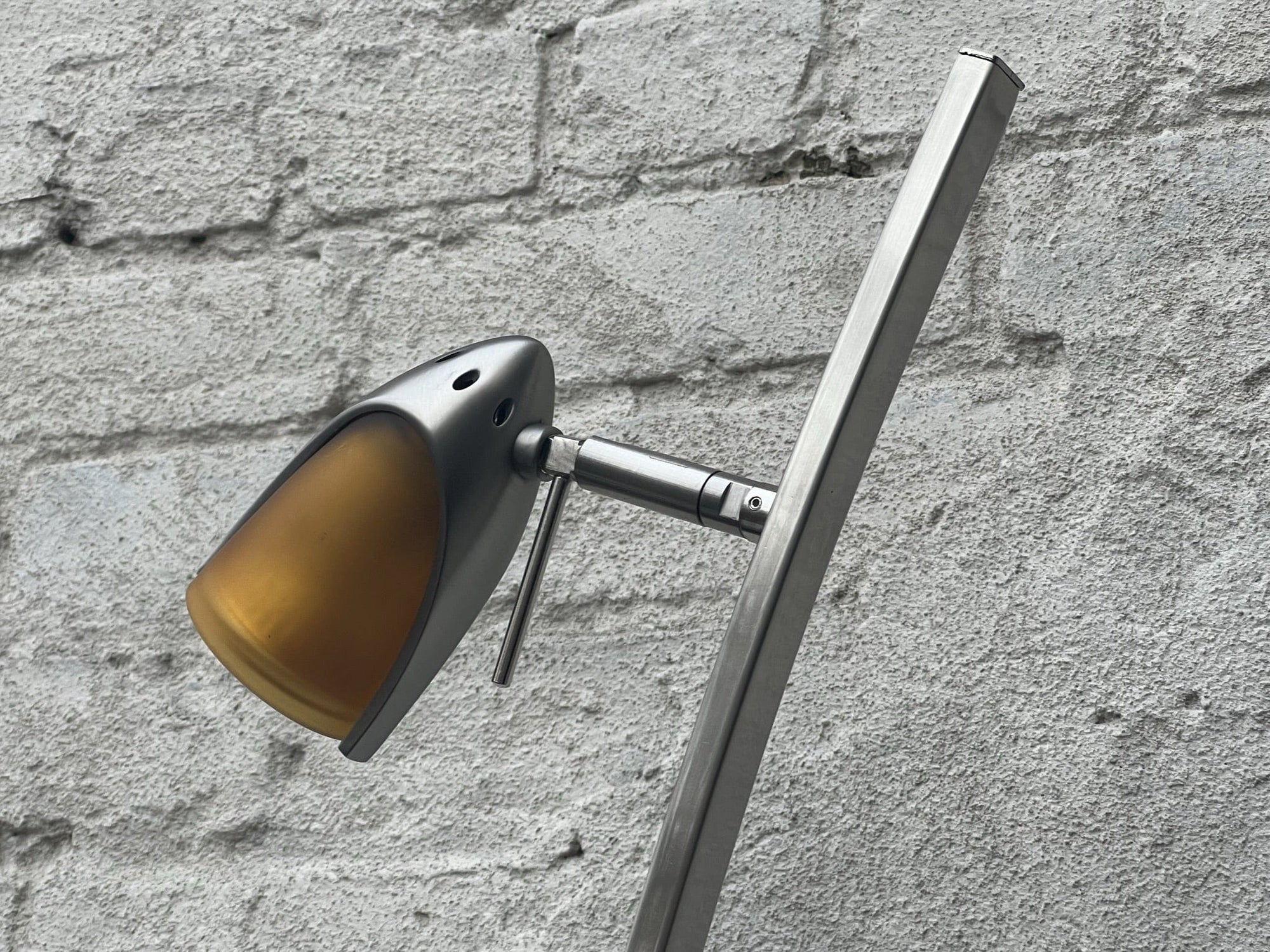 I Like Mike's Mid Century Modern lighting Slim Modern Vintage Tulip Floor Lamp, 1990's, Two Lights, Compact, New Old Stock, Blue (or Amber) Glass