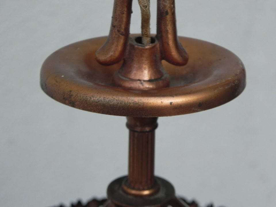 I Like Mike's Mid Century Modern lighting Small Antique Copper Glass Pendant Lamp, Hanging Fixture