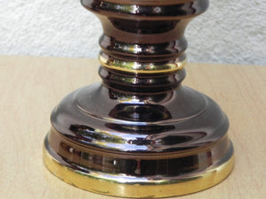 I Like Mike's Mid Century Modern lighting Small Brass & Red Asian Mini Accent Lamps