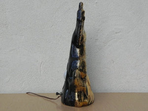 I Like Mike's Mid Century Modern lighting Vintage Gold & Black Ceramic Horse TV Lamp