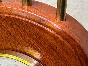 I Like Mike's Mid Century Modern mantel clock Fanciful Wood Brass Mantel Clock Signed 1992