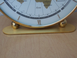 I Like Mike's Mid Century Modern mantel clock Kundo Large Round Brass Mantle World Clock