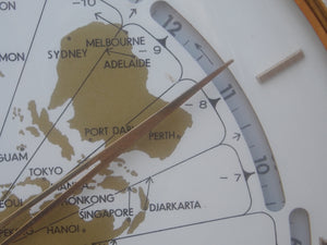 I Like Mike's Mid Century Modern mantel clock Kundo Large Round Brass Mantle World Clock