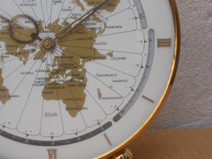 I Like Mike's Mid Century Modern mantel clock Kundo Large Round Brass Mantle World Clock