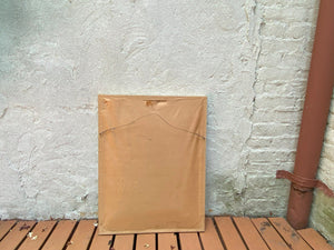 I Like Mike's Mid Century Modern Needlepoint Framed Needlepoint Nude, Woman Embracing, Greens and Blues