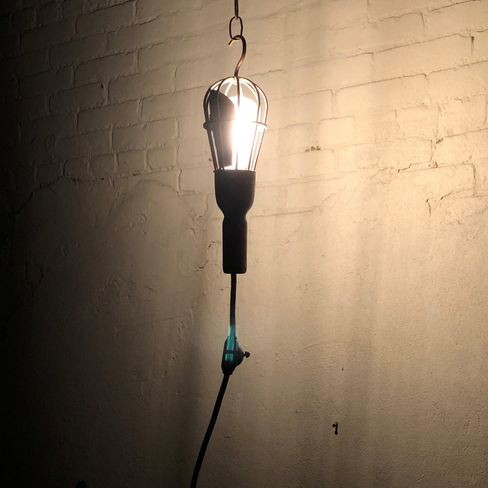 I Like Mike's Mid Century Modern pendant light Antique Hanging Trouble Light, Industrial Chic Work Light