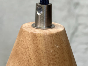 I Like Mike's Mid Century Modern pendant light Domed Concrete and Wood Hanging or Fixture Pendant Lamp - Two Available (New Unused)