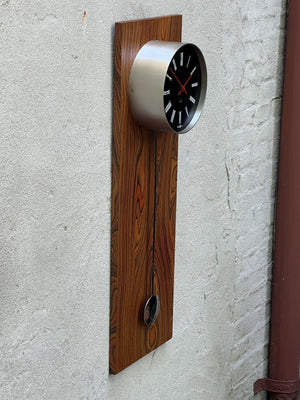 I Like Mike's Mid Century Modern Pendulum wall clock Howard Miller Long Modernist Wood Pendulum Wall Clock