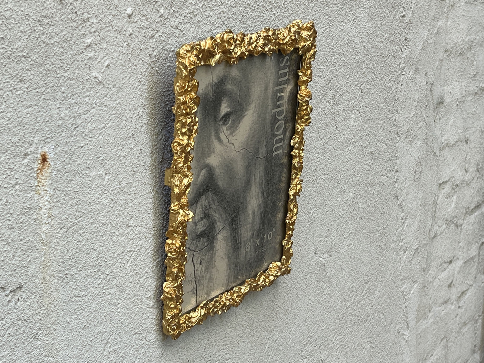 I Like Mike's Mid Century Modern picture frame Ornate Metal Photo Frame with Roses by Modulus, Gold, 8x10, Heavy