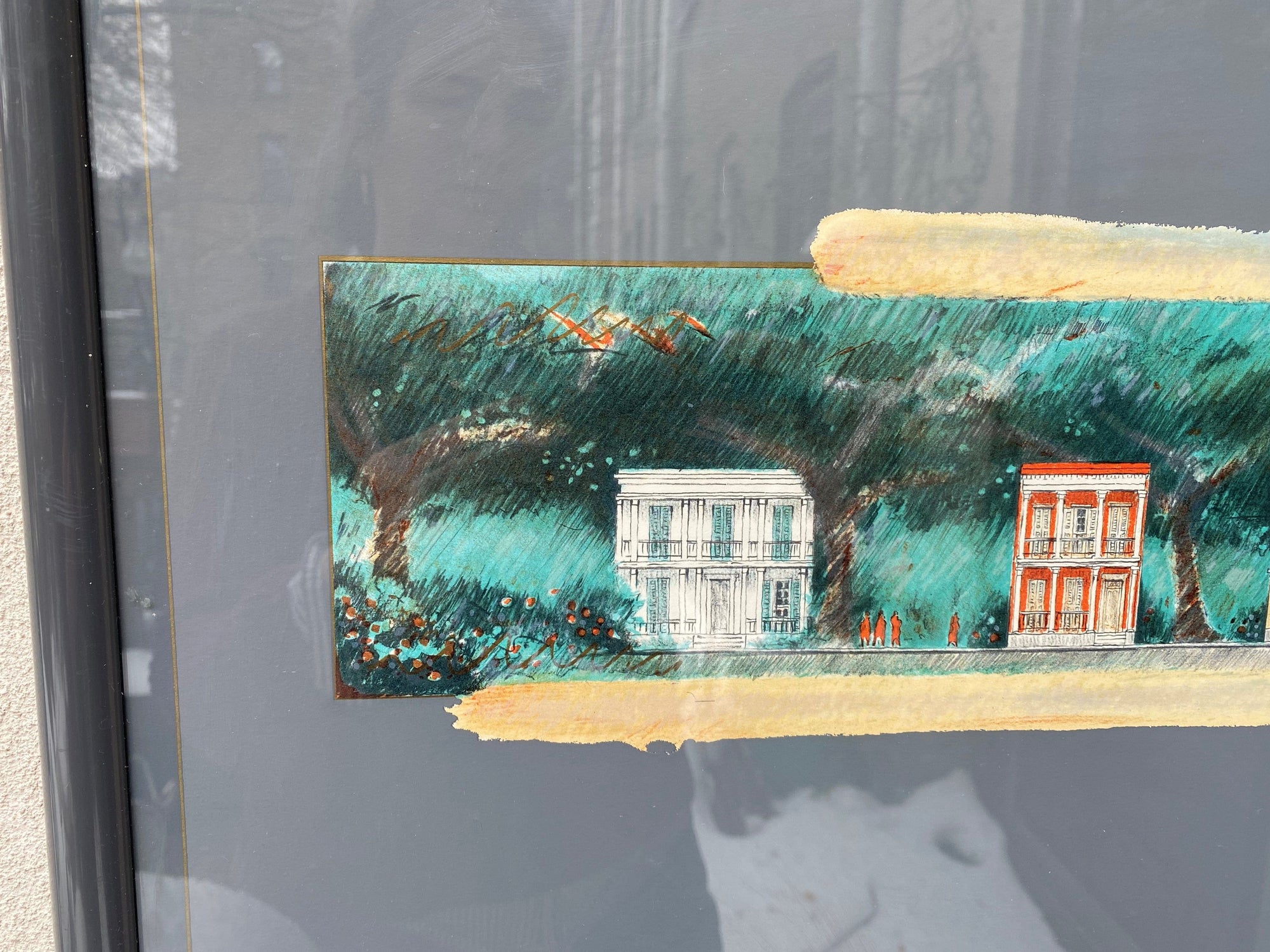 I Like Mike's Mid Century Modern Posters, Prints, & Visual Artwork "Living in New Orleans" Framed Signed Limited Edition Lithograph by Tore Wallen 1984