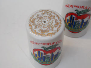 I Like Mike's Mid Century Modern Salt & Pepper Shakers New York "The Big Apple" Souvenir Ceramic Salt & Pepper Shakers