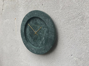 I Like Mike's Mid Century Modern Salton Modern Round Wall Clock in Solid Green Marble