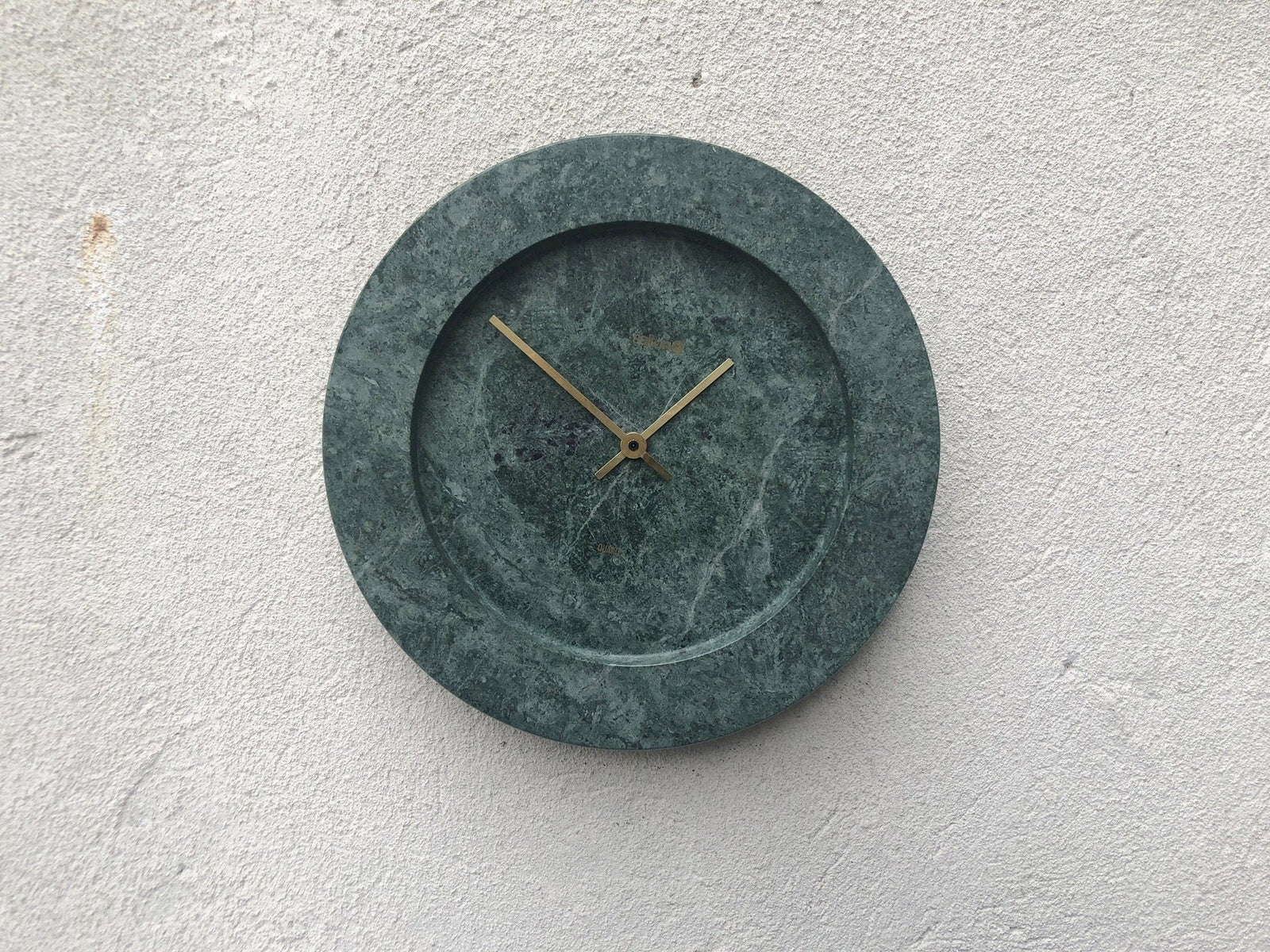 I Like Mike's Mid Century Modern Salton Modern Round Wall Clock in Solid Green Marble