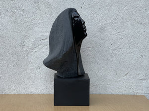 I Like Mike's Mid Century Modern Sculptures & Statues Neo Deco Black Ceramic Female Bust in the style of Stargazer by David Fisher
