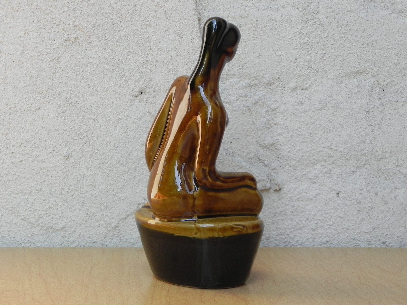 I Like Mike's Mid Century Modern Sculptures & Statues Small Ceramic Glazed Brown Stoneware Female Nude