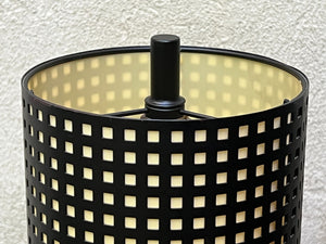 I Like Mike's Mid Century Modern table lamps Pair George Kovacs Slim Black Checkered Shade Metal Table Lamps - Mint Condition