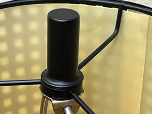 I Like Mike's Mid Century Modern table lamps Pair George Kovacs Slim Black Checkered Shade Metal Table Lamps - Mint Condition