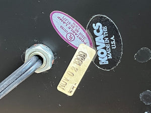 I Like Mike's Mid Century Modern table lamps Pair George Kovacs Slim Black Checkered Shade Metal Table Lamps - Mint Condition