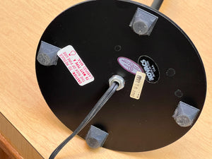 I Like Mike's Mid Century Modern table lamps Pair George Kovacs Slim Black Checkered Shade Metal Table Lamps - Mint Condition