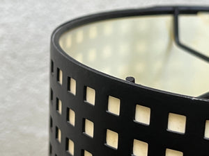 I Like Mike's Mid Century Modern table lamps Pair George Kovacs Slim Black Checkered Shade Metal Table Lamps - Mint Condition