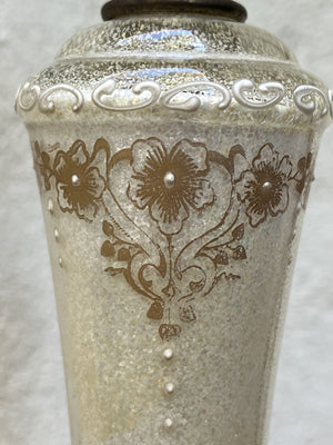 I Like Mike's Mid Century Modern table lamps Pair Mid Century Table Lamps, White Gold Venetian Style Regency with Marble Bases