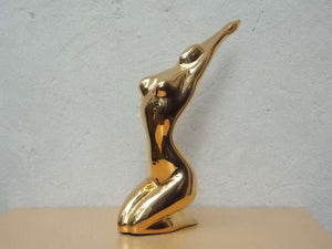 I Like Mike's Mid Century Modern table sculpture Gold Chrome Jaru Nude Table Sculpture