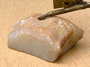 I Like Mike's Mid Century Modern table sculpture Jere Brass Bird in Flight Pink Granite 1968 Signed