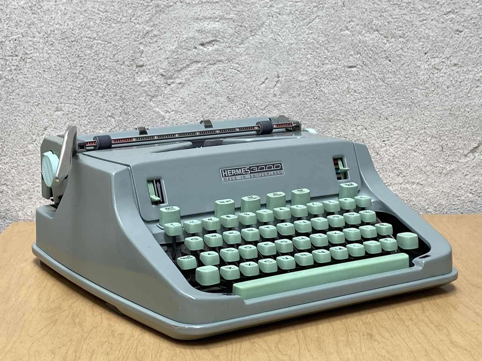 I Like Mike's Mid Century Modern typewriter Vintage Hermes 3000 Portable Typewriter in Carry Case