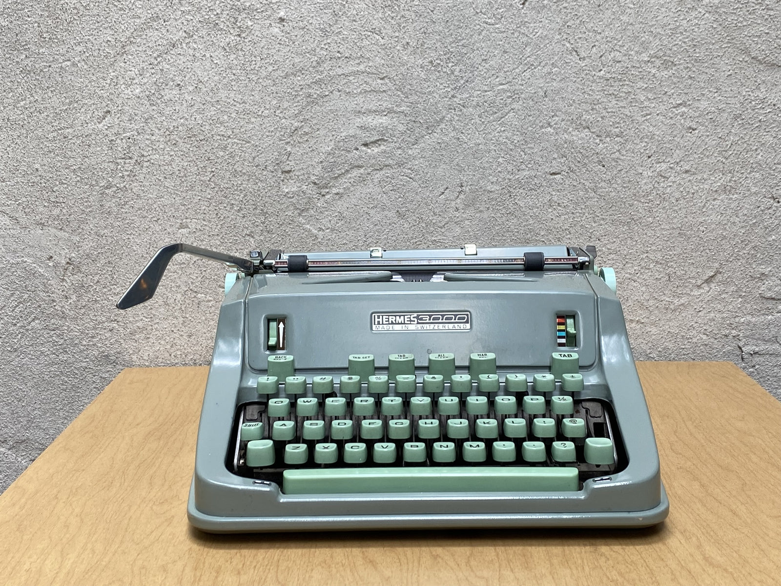 I Like Mike's Mid Century Modern typewriter Vintage Hermes 3000 Portable Typewriter in Carry Case