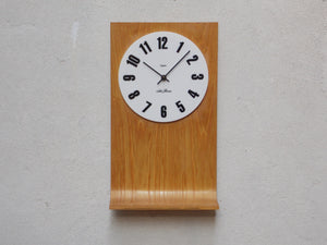 I Like Mike's Mid Century Modern Wall Clocks Lawrence Peabody Bent Oak Wall Clock by Seth Thomas, Quartz, White Lucite Face