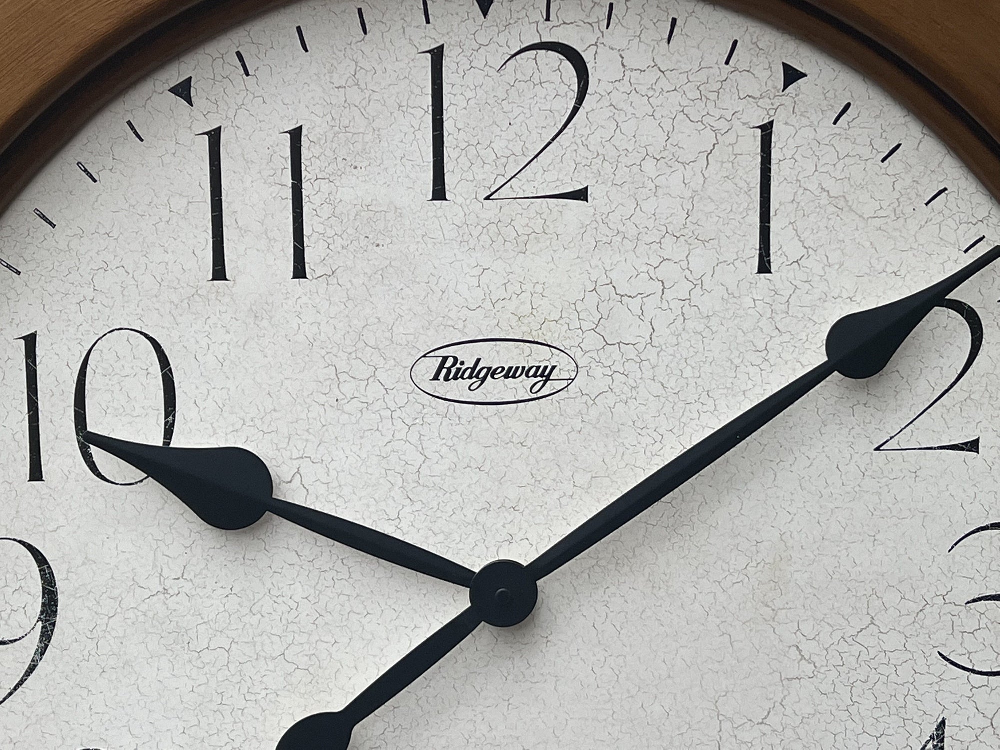 I Like Mike's Mid Century Modern Wall Clocks Oversized Round Wall Clock, Bronze and White with Crackle Finish, 29" Diameter
