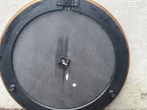 I Like Mike's Mid Century Modern Wall Clocks Oversized Round Wall Clock, Bronze and White with Crackle Finish, 29" Diameter