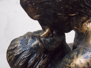 I Like Mike's Mid Century Modern Wall Decor & Art 1970's Embracing Couple Ceramic Table Sculpture by Creative Décor Inc.