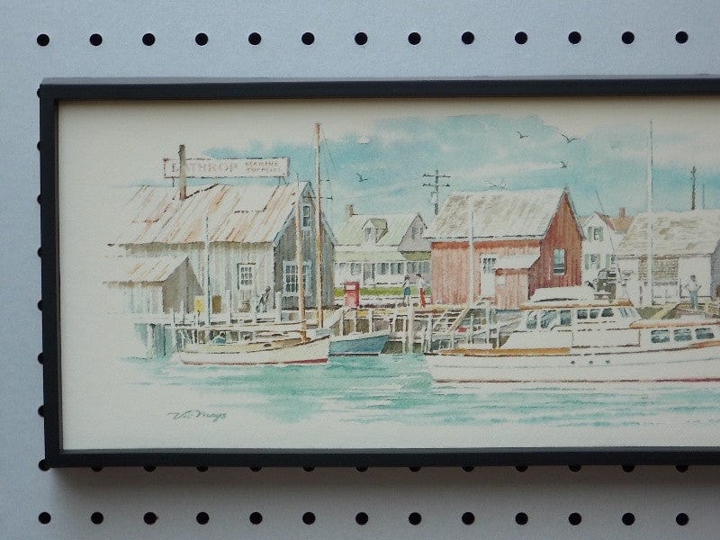 I Like Mike's Mid-Century Modern Wall Decor & Art Airguide Snug Harbor Watercolor Barometer Wall Hanging from 1970s