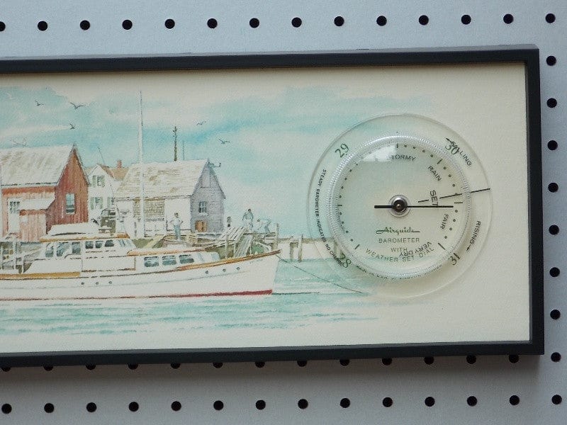 Airguide Snug Harbor Watercolor Barometer Wall Hanging from 1970s - I Like  Mikes Mid Century Modern