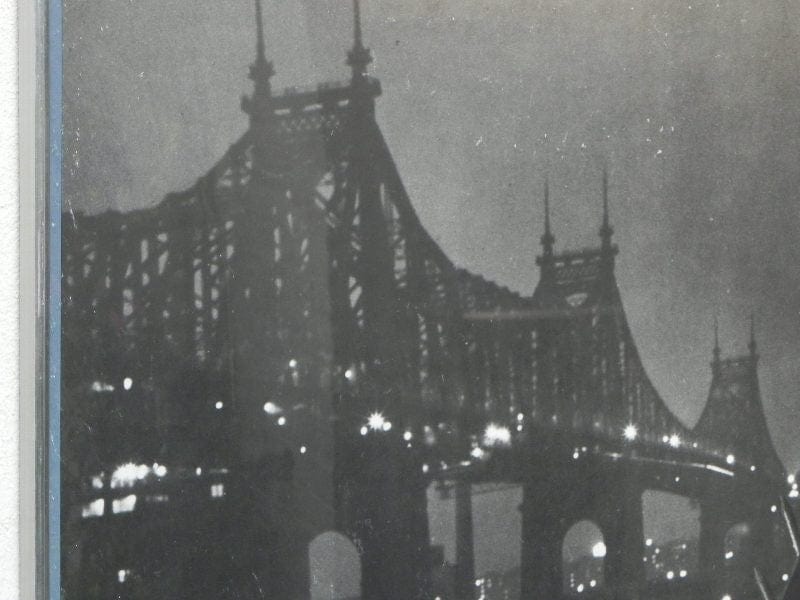 I Like Mike's Mid-Century Modern Wall Decor & Art Andre Kertesz "Of Paris and New York" Exhibition Poster 1985 Queensborough Bridge