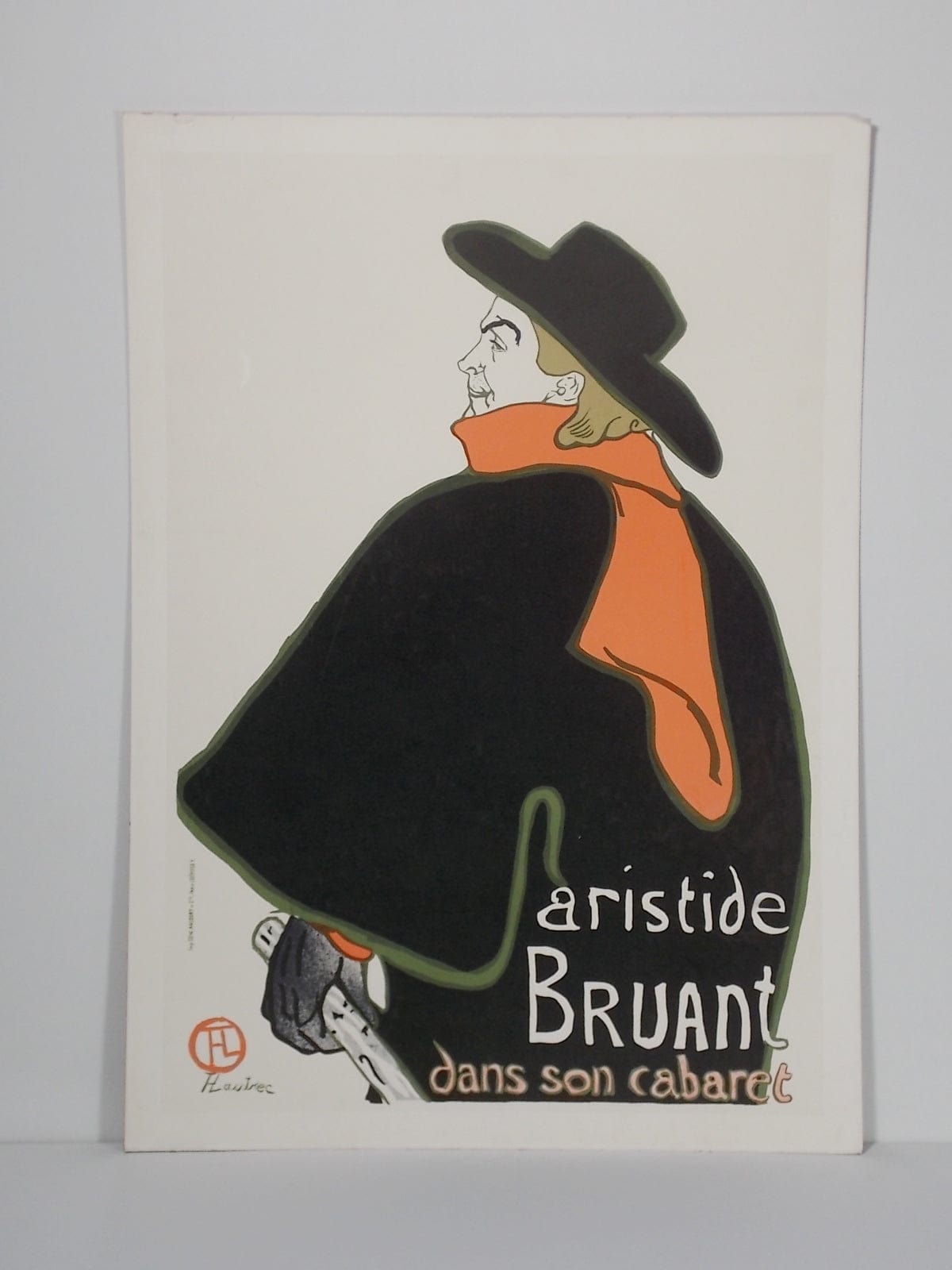 I Like Mike's Mid Century Modern Wall Decor & Art Aristide Bruant In His Cabaret, Vintage Toulouse-Lautrec Poster on Cardboard, Unframed