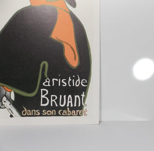 I Like Mike's Mid Century Modern Wall Decor & Art Aristide Bruant In His Cabaret, Vintage Toulouse-Lautrec Poster on Cardboard, Unframed