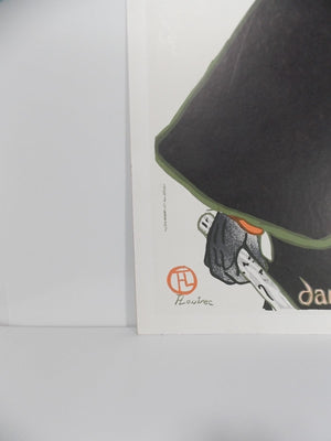 I Like Mike's Mid Century Modern Wall Decor & Art Aristide Bruant In His Cabaret, Vintage Toulouse-Lautrec Poster on Cardboard, Unframed