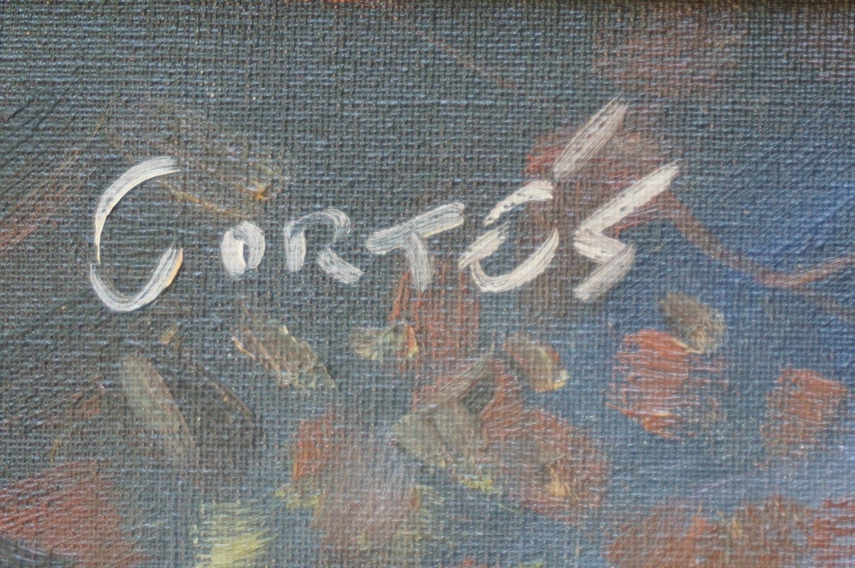 I Like Mike's Mid Century Modern Wall Decor & Art Beautiful Spanish Lady by Cortés Matas Oil on Canvas, Framed, 1940s