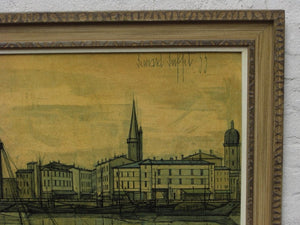 I Like Mike's Mid Century Modern Wall Decor & Art Bernard Buffet Large Framed Citiscape Print