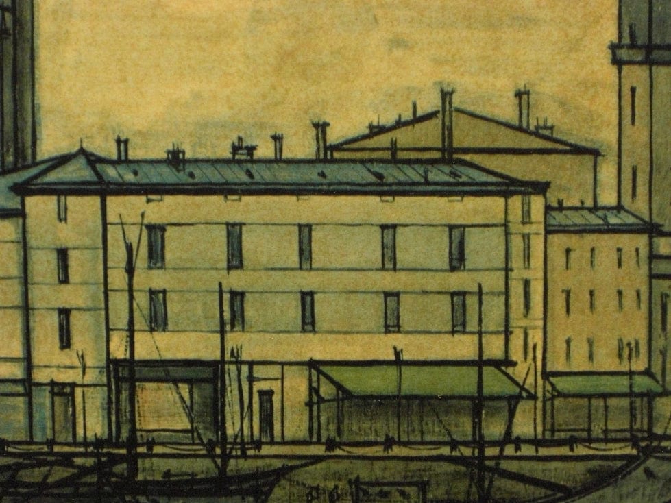 I Like Mike's Mid Century Modern Wall Decor & Art Bernard Buffet Large Framed Citiscape Print