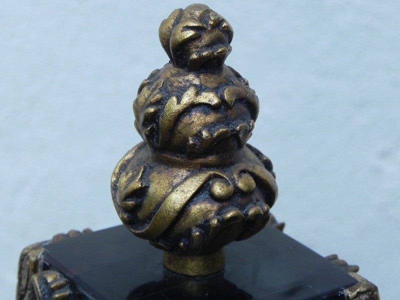 I Like Mike's Mid Century Modern Wall Decor & Art Black Brass & Faux Marble Obelisk Floor Statue