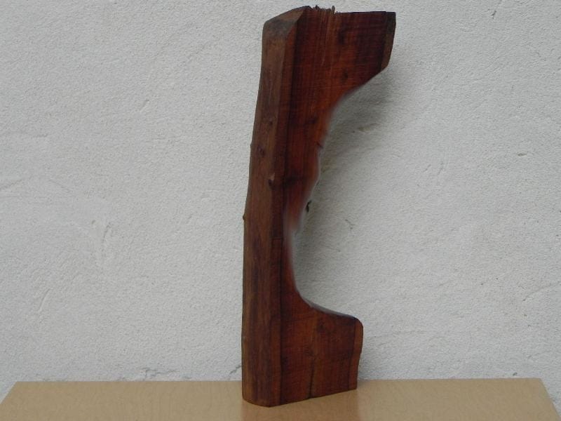 I Like Mike's Mid Century Modern Wall Decor & Art Carved Wood Bust Sculpture with Live Edge, Artisan Made, 1966