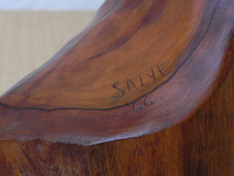 I Like Mike's Mid Century Modern Wall Decor & Art Carved Wood Bust Sculpture with Live Edge, Artisan Made, 1966