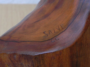 I Like Mike's Mid Century Modern Wall Decor & Art Carved Wood Bust Sculpture with Live Edge, Artisan Made, 1966