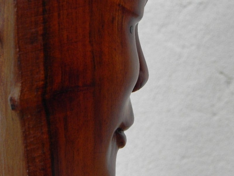 I Like Mike's Mid Century Modern Wall Decor & Art Carved Wood Bust Sculpture with Live Edge, Artisan Made, 1966