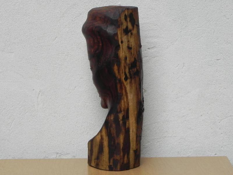 I Like Mike's Mid Century Modern Wall Decor & Art Carved Wood Female Bust Sculpture with Live Edge, Artisan Made, 1962